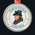 Ornamento De Metal Jamestown Virginia Colonial<br><div class="desc">O assentamento de Jamestown na Colônia de Virgínia foi o primeiro assentamento Inglês permanente nas Américas. Ela estava localizada na margem nordeste do rio James,  cerca de 2, 5 mi (4 km) a sudoeste de Williamsburg moderna.</div>