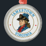 Ornamento De Metal Jamestown Virginia Colonial<br><div class="desc">O assentamento de Jamestown na Colônia de Virgínia foi o primeiro assentamento Inglês permanente nas Américas. Ela estava localizada na margem nordeste do rio James,  cerca de 2, 5 mi (4 km) a sudoeste de Williamsburg moderna.</div>