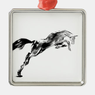 Ornamento De Metal Japanese horse samurai art equestrian sumi