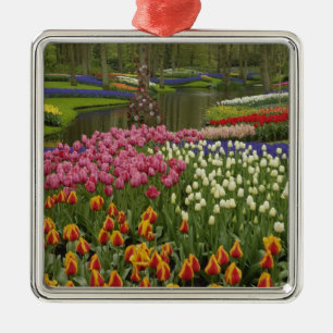 Ornamento De Metal Jardim de tulipas e jacintos, Jardins Keukenhof,