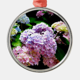 Ornamento De Metal Jardim Hydrangea, rosa, azul, floral roxo
