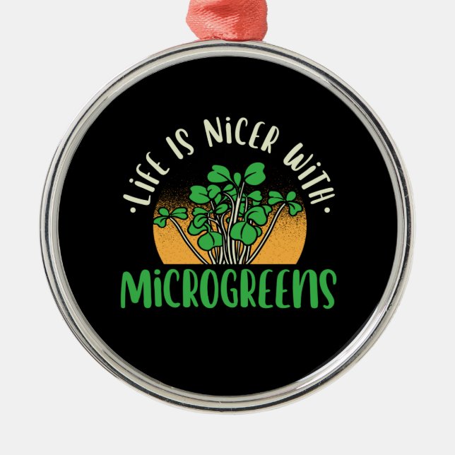 Ornamento De Metal Jardinagem - Vida Com Microgreens (Frente)