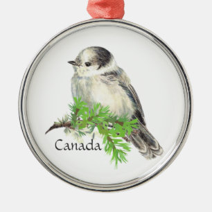 Ornamento De Metal Jay de Cinza Nacional de Aves do Canadá, Whiskey J