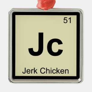 Ornamento De Metal Jc - Química do Frango ao Molho Jerk Símbolo da Ta