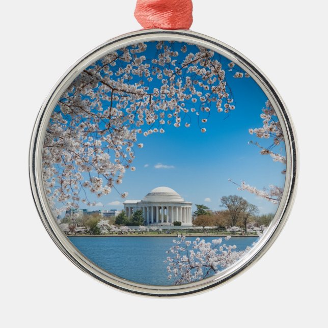 Ornamento De Metal Jefferson Memorial em Primavera (Frente)