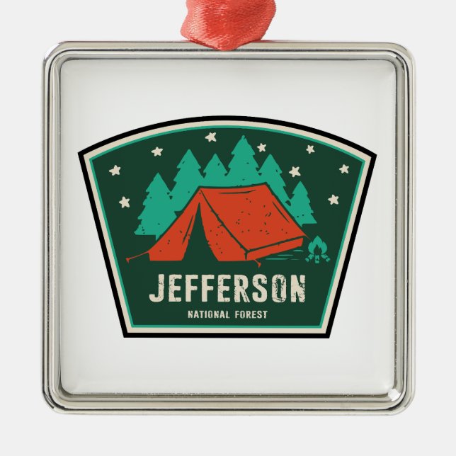 Ornamento De Metal Jefferson National Forest Camping (Frente)