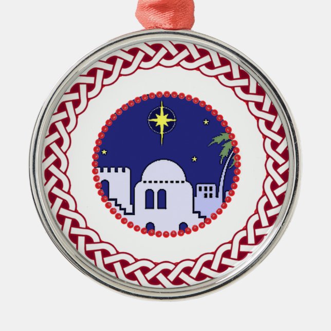 Ornamento De Metal Jesse Tree Bethlehem (Frente)