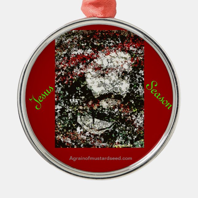 Ornamento De Metal Jesus de Natal (Frente)