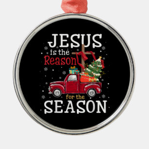 Ornamento De Metal Jesus é a Razão da Temporada Fé Cristã