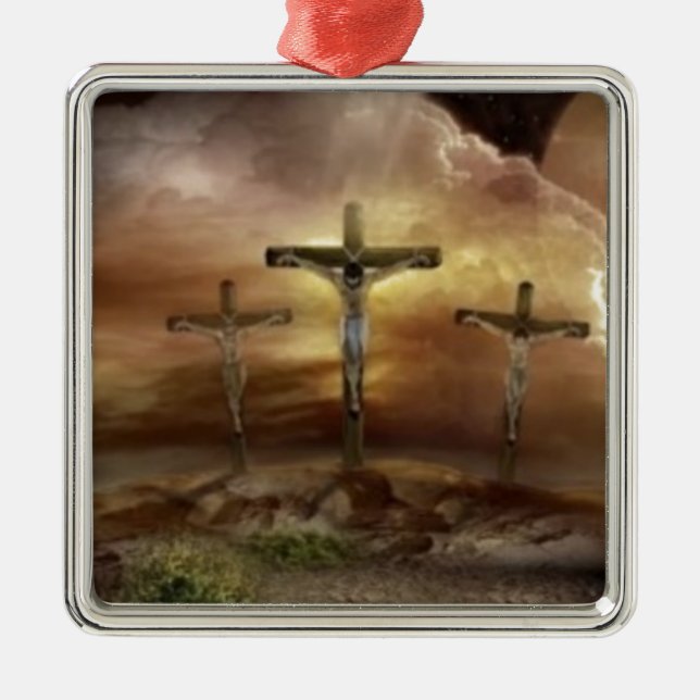 ORNAMENTO DE METAL JESUS NA CRUZ (Frente)