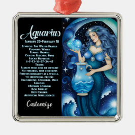 Ornamento De Metal Jewel Galaxy Zodiac Aquarius Personalizado