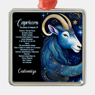 Ornamento De Metal Jewel Galaxy Zodiac Capricórnio Personalizado