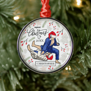 Ornamento De Metal Jiu Jitsu BJJ Personalizado Natal Personalizado