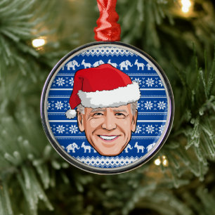 Ornamento De Metal Joe Biden Blue Holiday Cerâmica Ornament