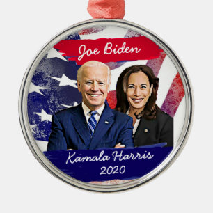 Ornamento De Metal Joe Biden e Kamala Harris 2020 Eleições nos EUA