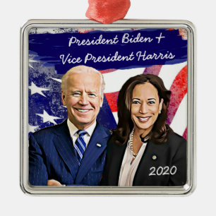 Ornamento De Metal Joe Biden e Kamala Harris 2020 Eleições nos EUA