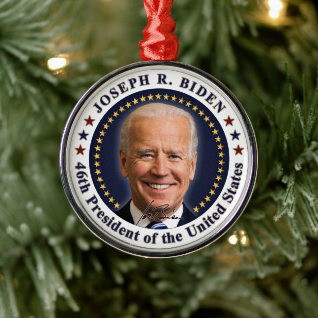 Ornamento De Metal Joe Biden Presidente Dia da Inauguração Souvenir (Árvore)