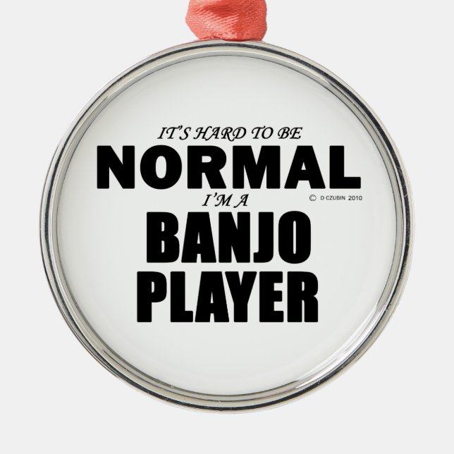 Ornamento De Metal Jogador de Banjo Normal (Frente)