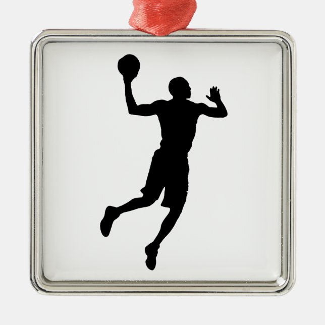 Ornamento De Metal Jogador de basquete de pop Art Silhouket (Frente)