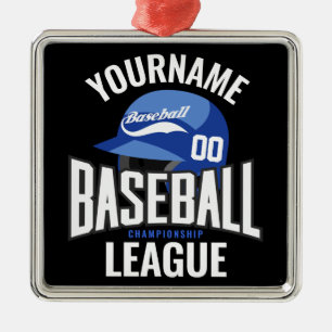 Ornamento De Metal Jogador de Beisebol Personalizado NOME Equipe Camp