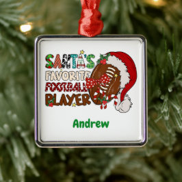 Ornamento De Metal Jogador de futebol favorito do Natal Legal
