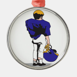 Ornamento De Metal jogador de futebol infantil azul