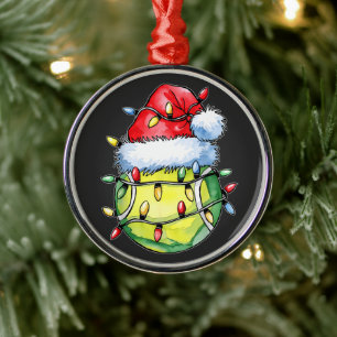 Ornamento De Metal Jogador de Ténis de Natal Chapéu do Papai Noel