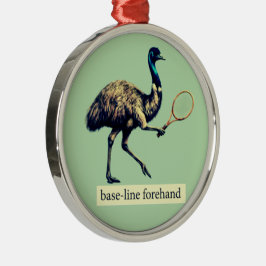 Ornamento De Metal Jogador de Tênis Emu - Forehand na Linha de Base 