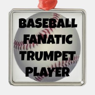 Ornamento De Metal Jogador de Trompete Fanático Baseball