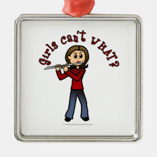 Ornamento De Metal Jogadora De Fluxo De Fêmea Clara