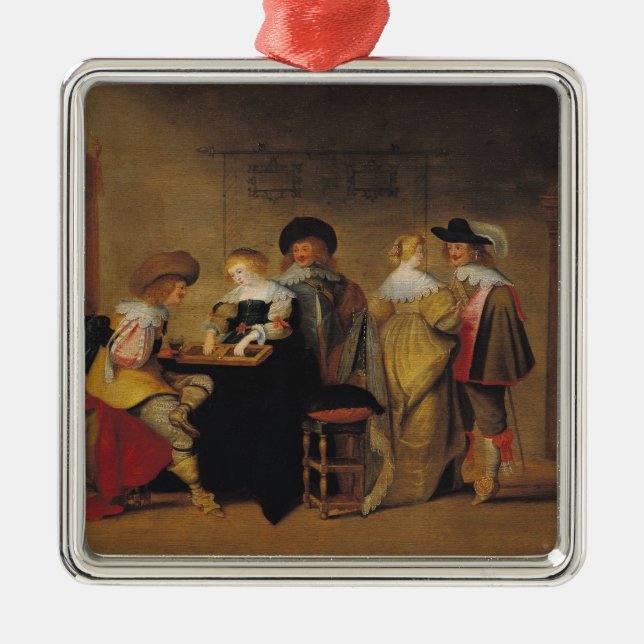 Ornamento De Metal Jogadores da gamão (Frente)