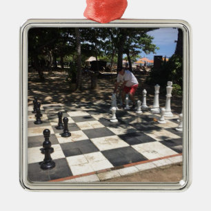 Ornamento De Metal Jogando a xadrez em Bali