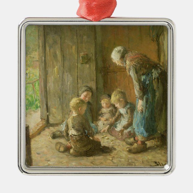 Ornamento De Metal Jogando jaques na entrada (Frente)