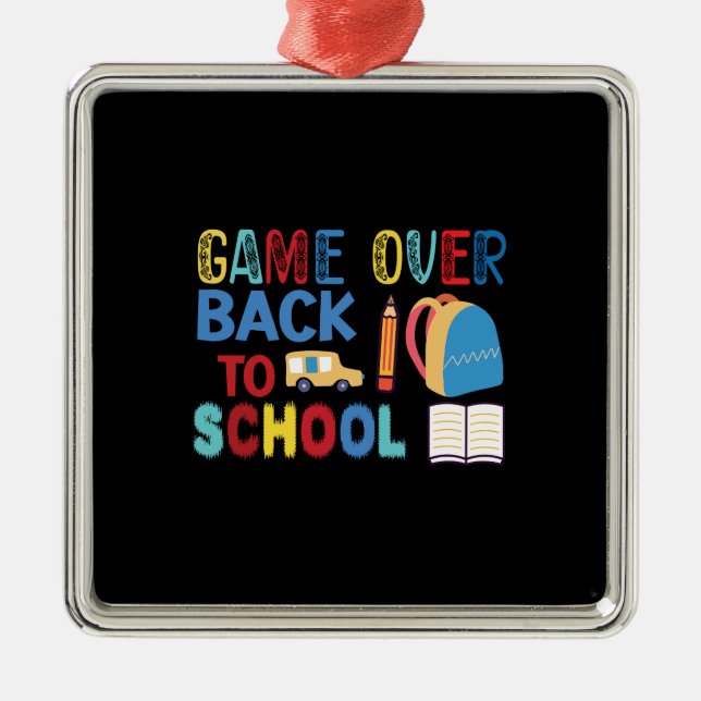 Ornamento De Metal Jogo De Volta À Escola (Frente)