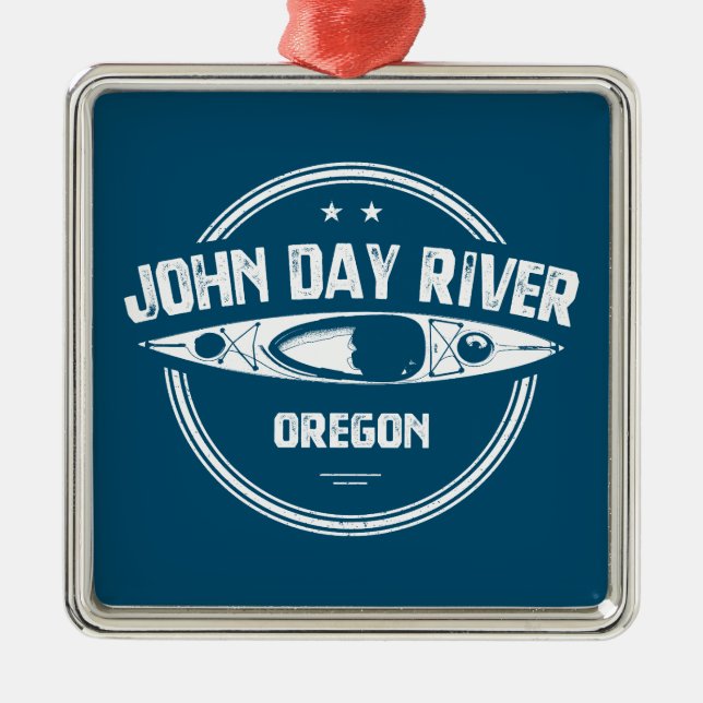 Ornamento De Metal John Day River Oregon Kayaking (Frente)