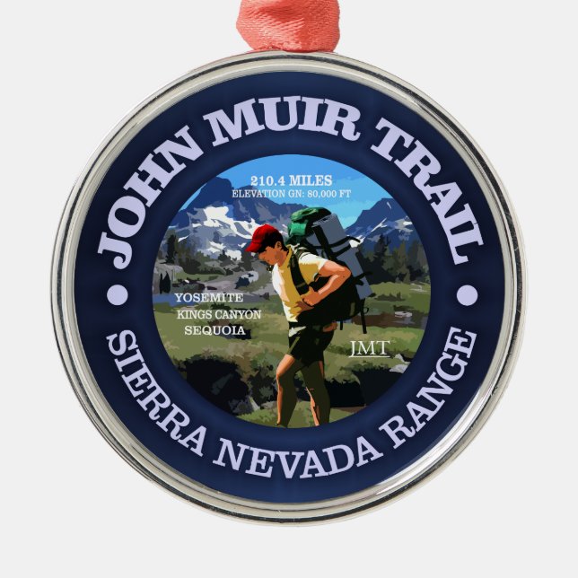 Ornamento De Metal John Muir Trail (Hiker C) (Frente)
