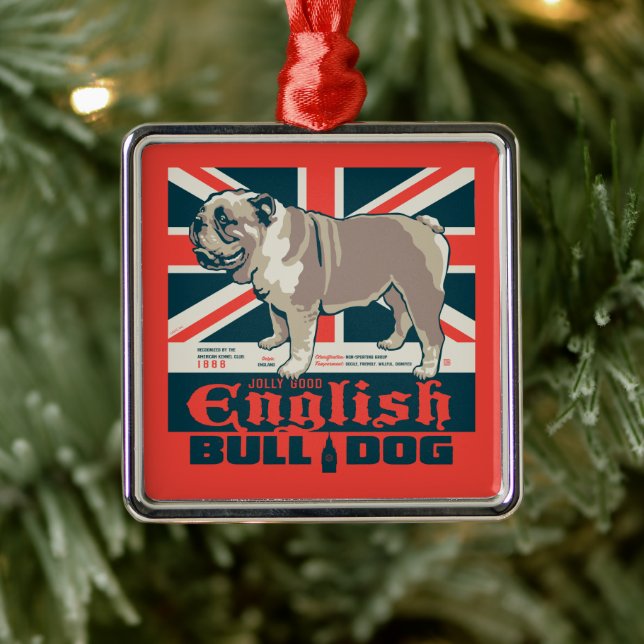 Ornamento De Metal Jolly Good English Bulldog (Árvore)