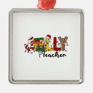 Ornamento De Metal Jolly Teacher