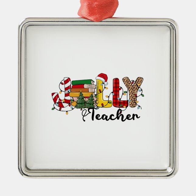 Ornamento De Metal Jolly Teacher (Frente)