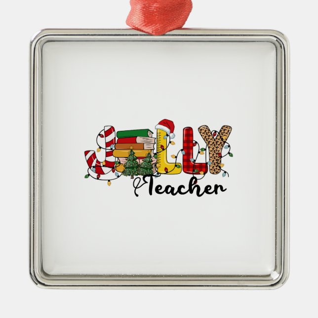 Ornamento De Metal Jolly Teacher (Frente)