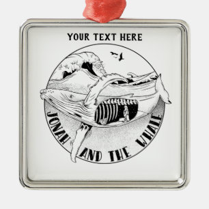 Ornamento De Metal Jonah e a baleia