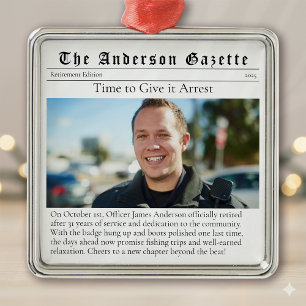 Ornamento De Metal Jornal de Manutenção da Foto de Retirada da Políci