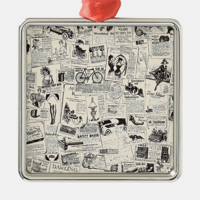 Ornamento De Metal Jornal Vintage (Frente)