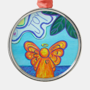 Ornamento De Metal Joy and Peace Beach Angel Art Ornament Pental