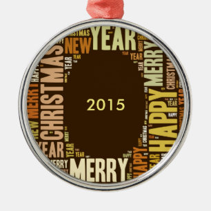 Ornamento De Metal JOY Wordcloud Natal