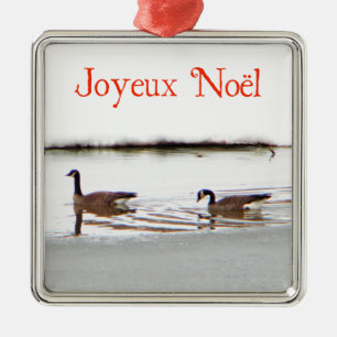 Ornamento De Metal Joyeux Noёl - Honkers - gansos de Canadá