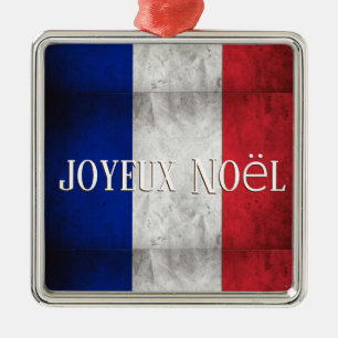 Ornamento De Metal joyeux Noël - Feliz Natal em Francês