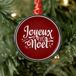 Ornamento De Metal Joyeux Noel Red