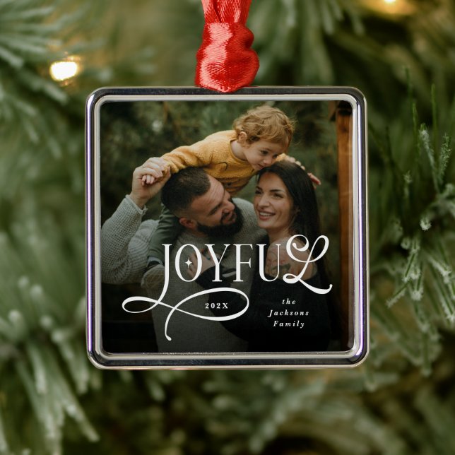 Ornamento De Metal Joyful Family  Photo Christmas  (Árvore)