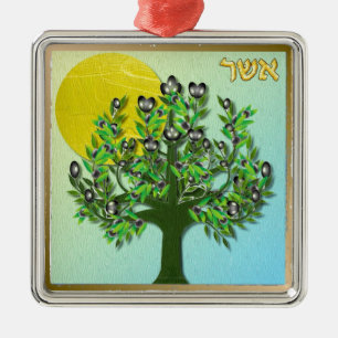 Ornamento De Metal Judaica 12 Tribos de Israel Aser